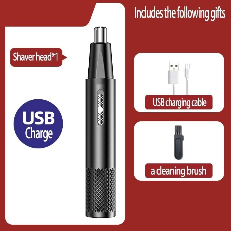 Rechargeable Men Electric Nose Hair Clipper Trimmer Ear Face Eyebrow Shaver USB